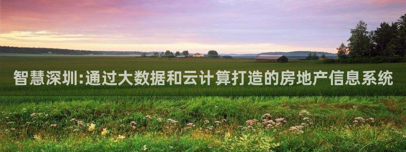 澳门和记电讯官网：智慧深圳:通过大数据和云计算打造的房地产信