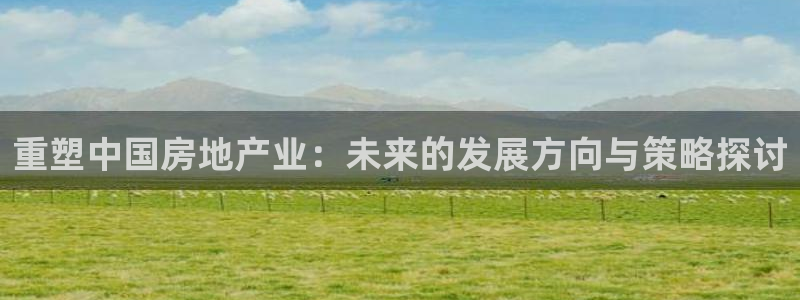 和记h88官网：重塑中国房地产业：未来的发展方向与策略探讨