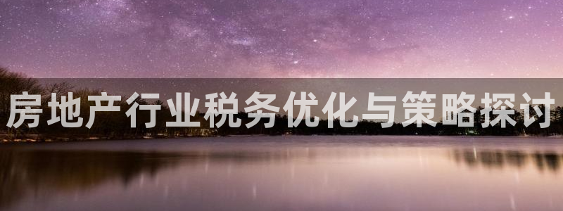 和记网站官网：房地产行业税务优化与策略探讨