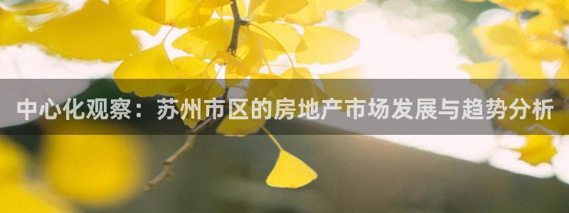 和记娱乐平台官网：中心化观察：苏州市区的房地产市场发展与趋势